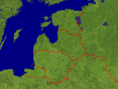 Baltische Staaten Satellit + Grenzen 800x600